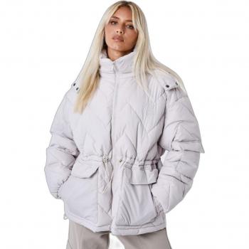 Project X Paris Women's Puffer Jacket - Beige, Size M