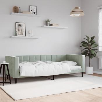 Sofá cama terciopelo gris claro 80x200 cm