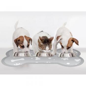 Alfombra de Vinilo Impermeable para Mascotas Bone Grey 30x50 cm