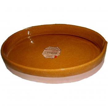 Alfarería Pereruela Siglo XVI APOVA50 - Asador ovalado de barro refractario auténtico, 50 cm