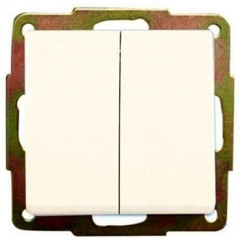 Evila - Doble conmutador empotrar 56x56 10a 250v blanco