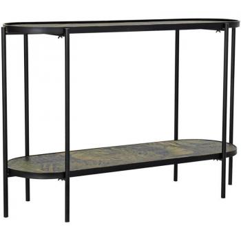 Consola Tropical de Metal y MDF 120x41x80 cm Color Negro MB191728