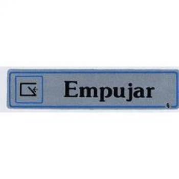PLACA SEÑALIZACION SUPER-LETRA SL AUTOADHESIVA EMPUJAR ALUMINIO PLATA 175X040MM A3