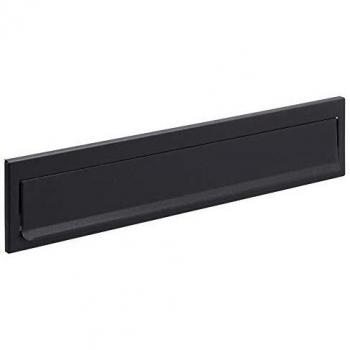 ARREGUI C614 Bocacartas Maxi de Acero Para Puertas o Verjas en el Exterior, Bocacartas Exterior, Boca de 32,5 x 3 cm, Resistente a la Intemperie, Medidas 34,6 x 7,2 cm, Negro Texturizado