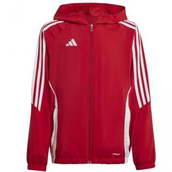 Adidas Tiro24 Chubasquero y Chaquetones Entrenamiento Fútbol Niño Rojo (152) - Chaqueta cortavientos para niños, color rojo y blanco