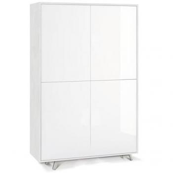 Armario 4 Puertas Push-Pull 108x41x161 cm Blanco Mate y Brillante - Sarmog