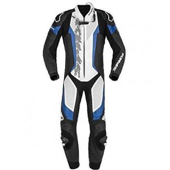 Traje de cuero perforado Spidi Laser Pro para motocicleta - Negro Azul - Talla 52