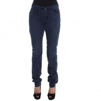 Costume National C'N'C Blue Cotton Blend Denim Jeans, Slim-fit, Female, Size W34, Regular Fit with Zipper and Button Fly