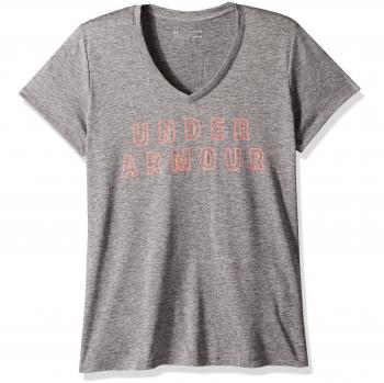 Under Armour Tech Graphic Twist SSV Camiseta de Manga Corta, Mujer, Gris