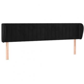 Cabecero de terciopelo negro 163x23x78/88 cm