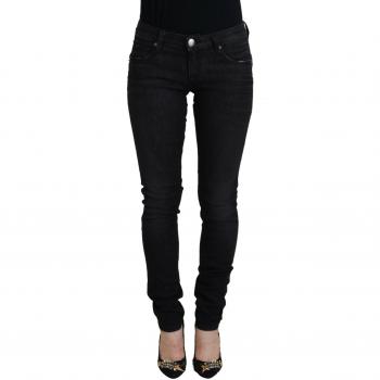 Black Cotton Slim Fit Women's Casual Denim Jeans - W26
