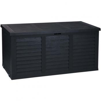 Caja de almacenamiento de jardín con ruedas 300 litros gris oscuro