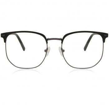 Browline Armazón Completo Metálico Negro para Hombre - Gafas Recetadas Anti-Azules - SmartBuy Collection