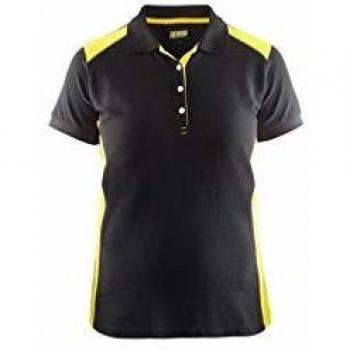 Polo de trabajo para mujer Blaklader negro/amarillo fluorescente talla XXL