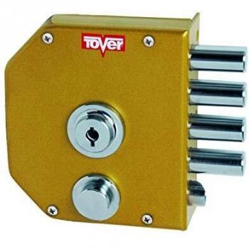 Tover 7000P, Cerradura seguridad c/resbalón cierre interior T2 c/llave dcha. esm.oro