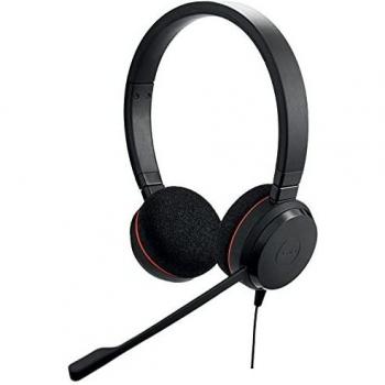 Jabra Evolve 20 MS Stereo Auriculares con Diadema, USB-C, Versión Microsoft Optimizada, Negro