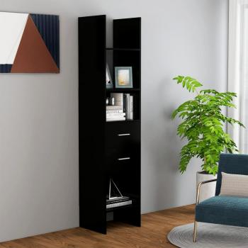 Estantería negra de madera contrachapada 40x35x180 cm