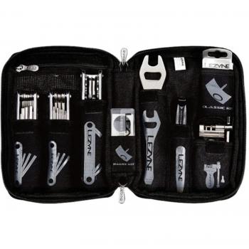 Lezyne Port-A-Shop - Juego de herramientas en estuche negra para bicicleta, color plateado