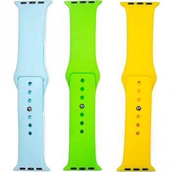 Pack de 3 correas de silicona Friendly License para Apple Watch 38/40/41 mm - Celeste, Verde, Amarillo
