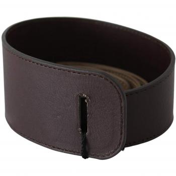 GF Ferre Brown Genuine Leather Logo Wide Waist Belt - 70 cm / 28 Inches