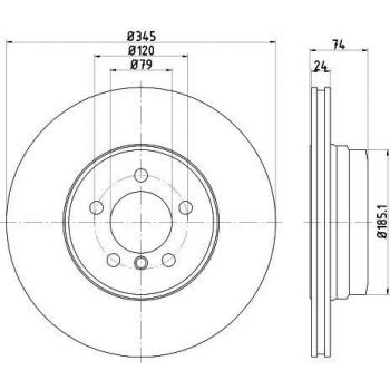 Disco de freno HELLA 8DD 355 122-251 Alta Carbono para BMW Serie 7