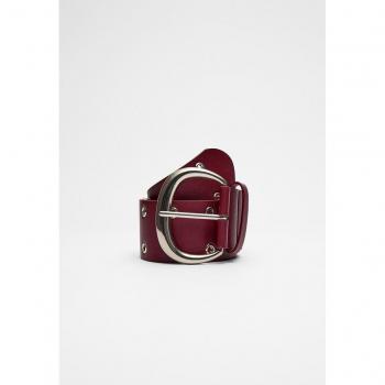 Burgundy Wide Eyelet Belt 30/80
