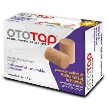 OTOTAP Tapones para los oídos de espuma moldeables, aislantes, cómodos y reutilizables. Especiales para dormir, ofrecen alivio anti ronquidos o ruidos fuertes. Con estuche de viaje. 6 unidades