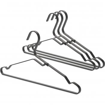 Brabantia Perchas de Aluminio, Set de 4, Black, Normal