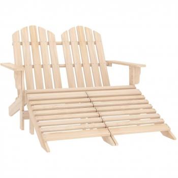 vidaXL 2-Seater Garden Adirondack Chair & Ottoman Fir Wood