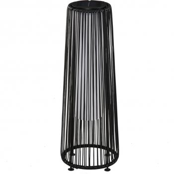 Outsunny Lámpara de Pie de Mimbre Ratán de Energía Solar con LED 0,8 W Interruptor de Control de Luz Automático Decoración para Exterior Ø21,5x61 cm Negro