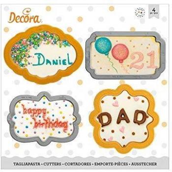 Decora 0255087 Kit 4 CORTADORES DE PLÁSTICO Marcos, Gris
