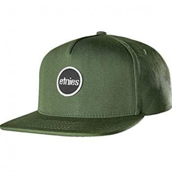 Gorra ETNIES STENCIL PATCH - Military, diseño snapback, color militar, parche con logo de Etnies en la parte frontal