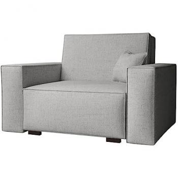 Sillón Columbus 195, Tapiz Gris, Madera, 123x85x98cm, con Función de Cama y Cajón de Almacenamiento