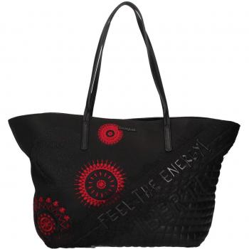 Bolso Mujer Desigual Comunika Sicilia Zipper Negro Unica Negro