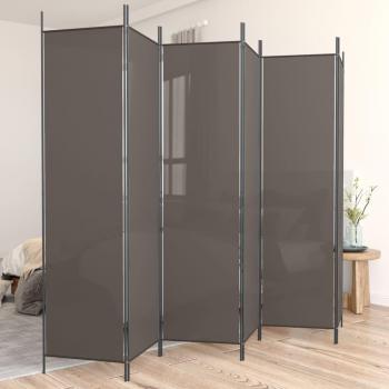 6-Panel Fabric Room Divider in Anthracite 300x220 cm