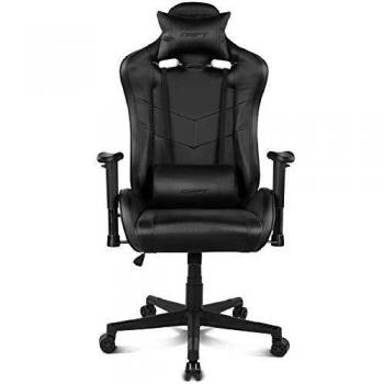 Drift DR85B - Silla Gaming Profesional, Polipiel, reposabrazos 2D, Piston Clase 4, Asiento basculable, Altura Regulable, Respaldo reclinable, Cojines Lumbar y Cervical, Color Negro