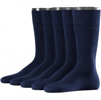 ESPRIT Uni 5-Pack Algodón Monocromo Fino 5 Pares ccalcetine, Azul