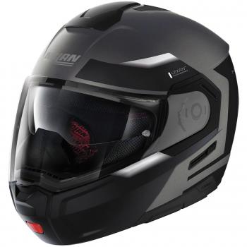 Nolan Casco Modular N90-3 Reflector N-COM Gris Lava 34 - Casco modular, color gris lava con detalles reflectantes, compatible con sistema de comunicación N-Com, diseño aerodinámico, visera solar integrada,