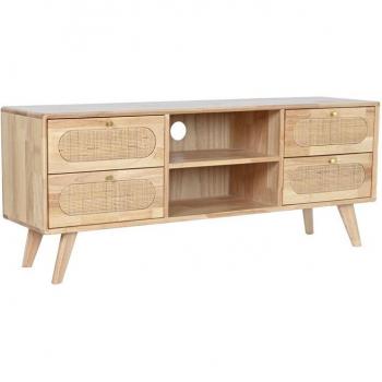 Mueble de TV DKD Home Decor Natural Metal Madera de caucho 120 x 30 x 48 cm