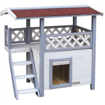 Caseta Kerbl Lodge Ontario Gris 77 x 50 x 73 cm para Gato de Madera