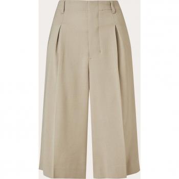 Ami Paris High-Rise Long Shorts for Women, Beige, Size S