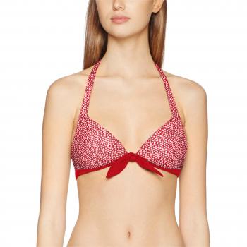Tommy Hilfiger Haidee Wired Halter TOP, Parte de Arriba de Bikini para Mujer, Rojo
