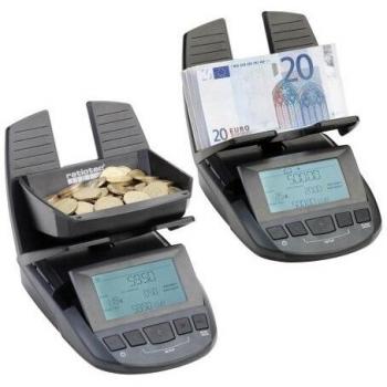 ratiotec Báscula de dinero RS 2000 – Cuente toda la caja registradora, billetes y monedas con una sola máquina.
