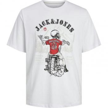 Camiseta Infantil Jack & Jones Skull Rock de Manga Corta Blanca
