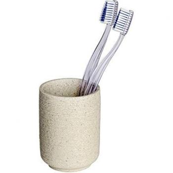 Wenko Goa Neo Vaso para Cepillos de Dientes, Poliresina, Beige, 7x7x10 cm