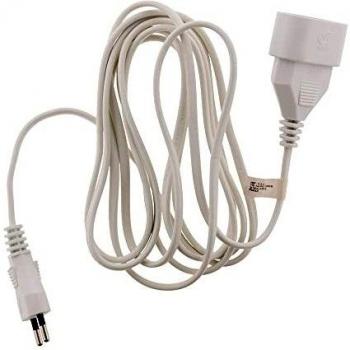 HO3VVH2F - Alargador, 2 x 0,75 mm2, toma de 6 A, 2 m, blanco
