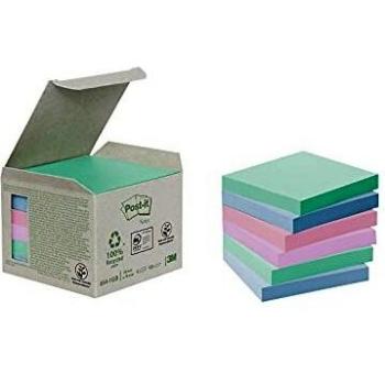 Notas Adhesivas Recicladas Post-it Mini Tower 76x76 mm - Pack de 6 Blocs en Colores Pastel