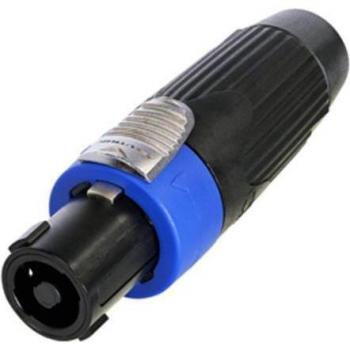 Neutrik NLT4FXX-BAG 4-Pole SpeakON Audio Cable Connector, Black/Blue
