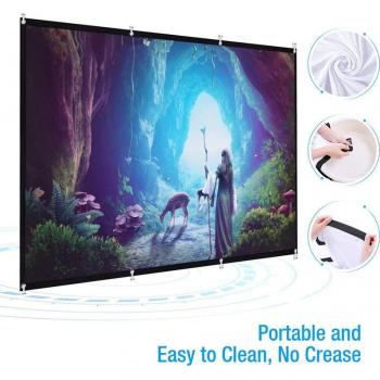 Pantalla HD Plegable 16:9 para Proyector de Cine en Casa, 60-150 pulgadas, Alta Brillo y Lona Frontal