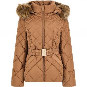 Guess Short Puffer Jacket, Brown, Female, Size: XS
